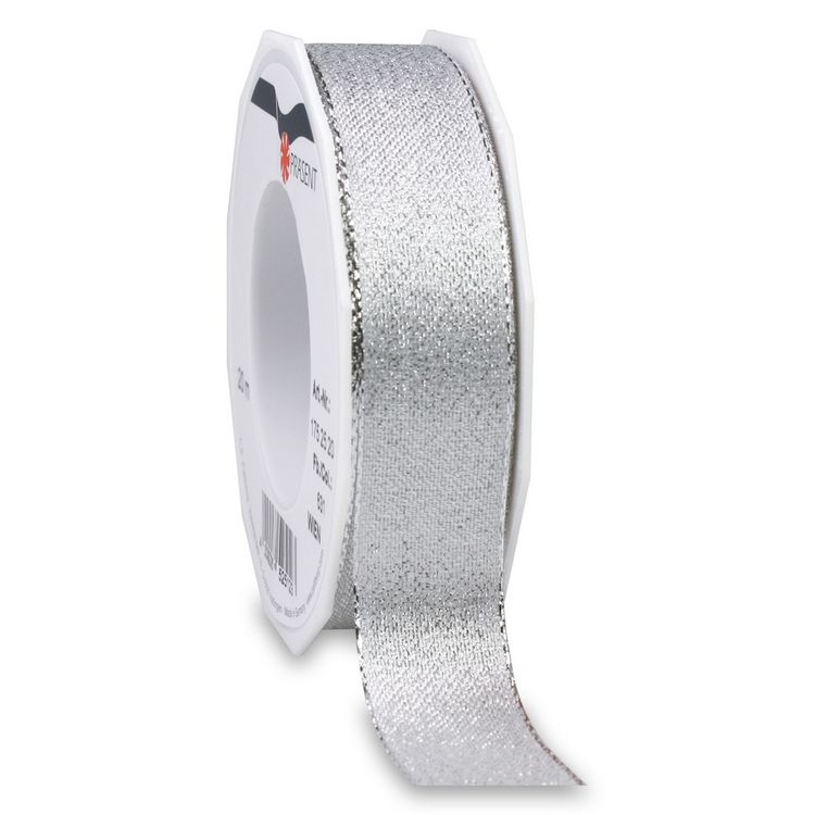 Produktbild: PR&Auml;SENT Brokatband Wien silber 25mmx10m