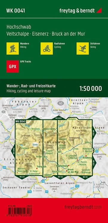 Produktbild: Freytag & berndt Wanderkarte WK 0041 Hochschwab, Veitschalpe - Eisenerz - Bruck an der Mur 1:50.000
