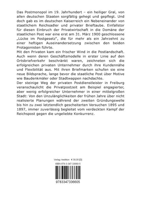 Produktbild: Reichsadler und Brieftaube: Private Postdienstleister in Freiburg 1886 - 1900