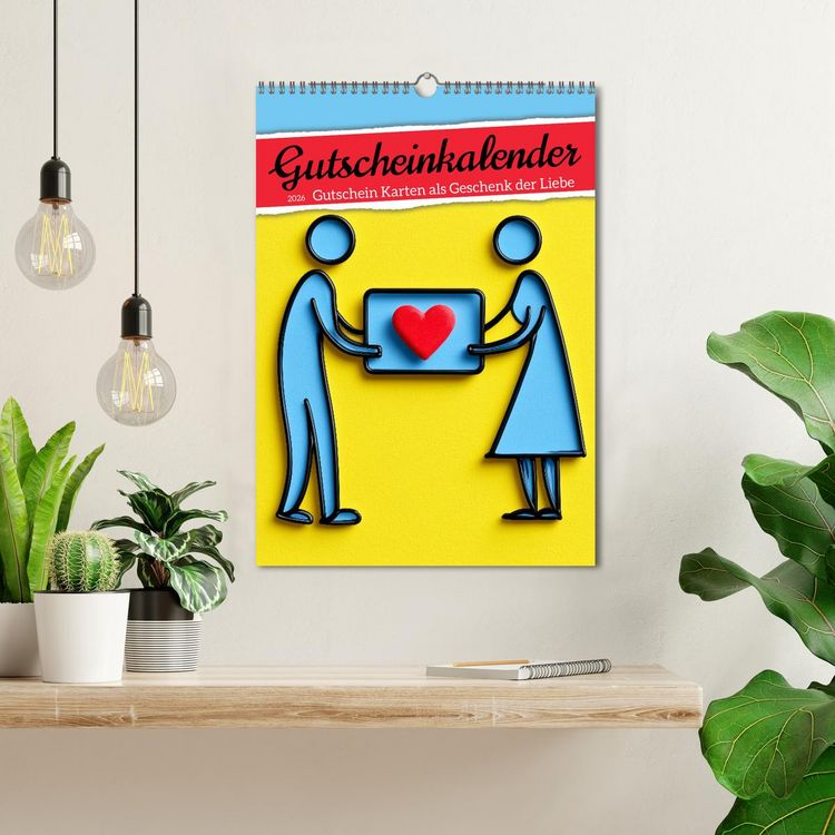 Produktbild: Gutscheinkalender - Gutschein Karten als Geschenk der Liebe (Wandkalender 2026 DIN A3 hoch), CALVENDO Monatskalender