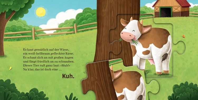 Produktbild: Nanu, welches Tier versteckt sich hier? Ein Bauernhof-Puzzle-Buch
