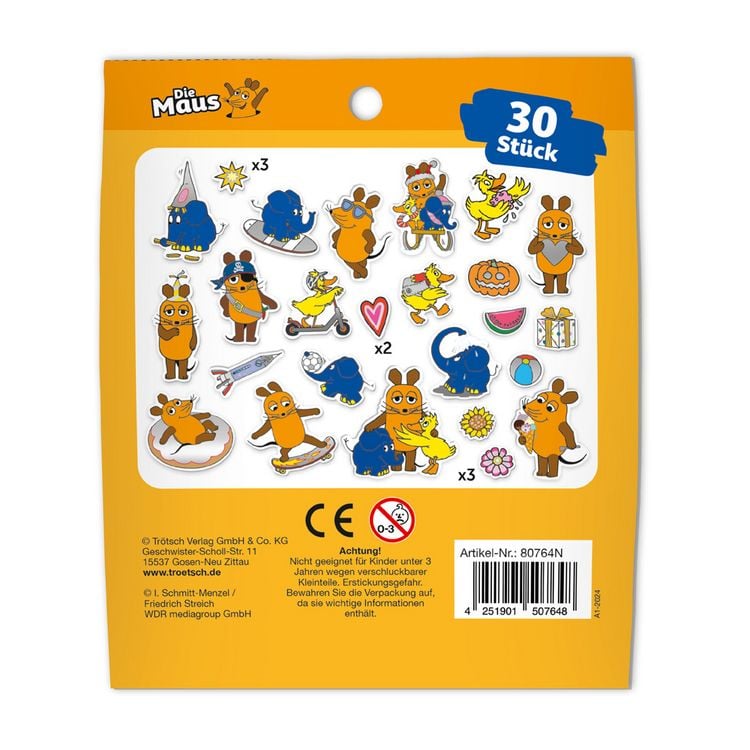 Produktbild: Trötsch Die Maus Soft-Sticker