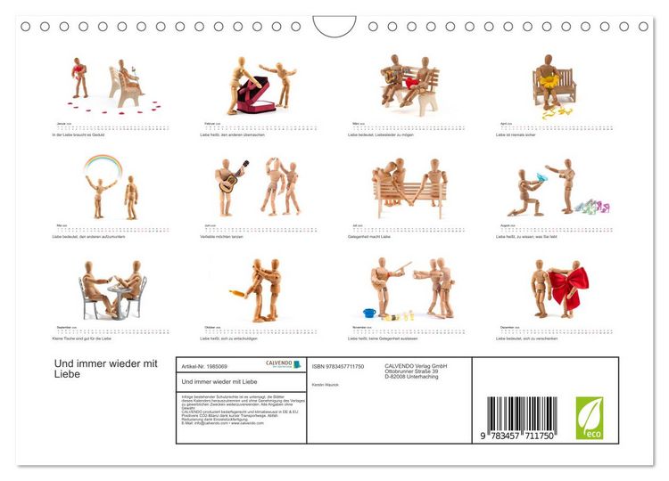 Produktbild: Und immer wieder mit Liebe (Wandkalender 2026 DIN A4 quer), CALVENDO Monatskalender