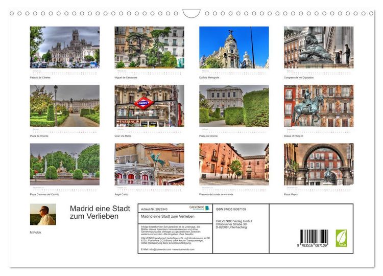 Produktbild: Madrid eine Stadt zum Verlieben (Wandkalender 2026 DIN A3 quer), CALVENDO Monatskalender