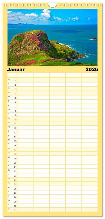 Produktbild: Familienplaner 2026 - Europa durchwandern mit 5 Spalten (Wandkalender, 21 x 45 cm) CALVENDO