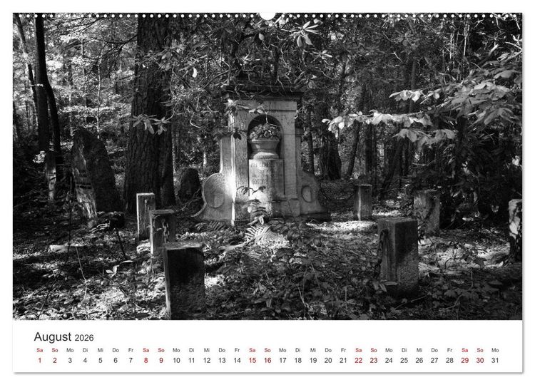 Produktbild: Wachgek&uuml;sst - Vom Zauber der Vergangenheit - S&uuml;dwestkirchhof Stahnsdorf (Wandkalender 2026 DIN A2 quer), CALVENDO Monatskalender