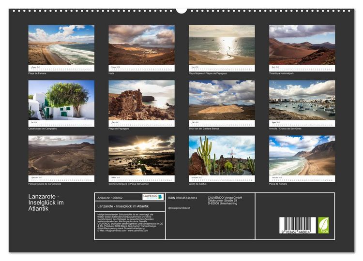Produktbild: Lanzarote - Inselgl&uuml;ck im Atlantik (hochwertiger Premium Wandkalender 2026 DIN A2 quer), Kunstdruck in Hochglanz