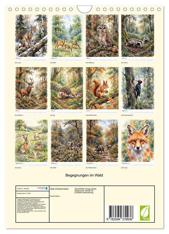 Produktbild: Begegnungen im Wald (Wandkalender 2027 DIN A4 hoch), CALVENDO Monatskalender