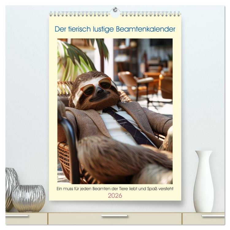 Produktbild: Der tierisch lustige Beamtenkalender (hochwertiger Premium Wandkalender 2026 DIN A2 hoch), Kunstdruck in Hochglanz