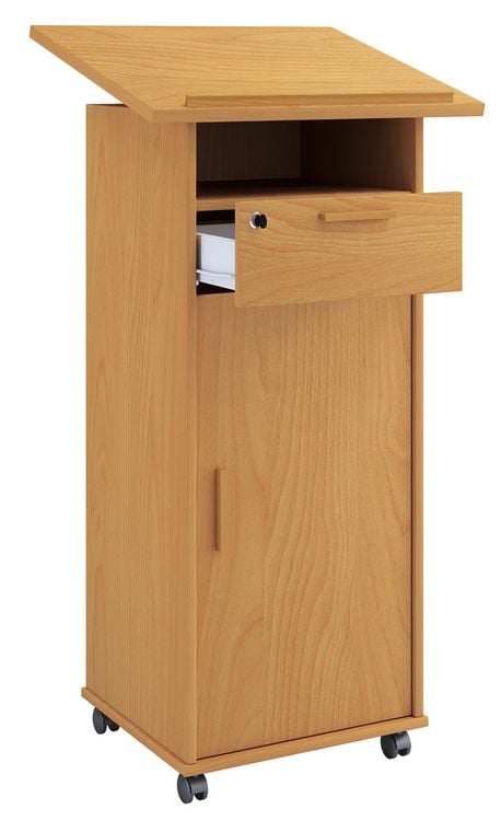 Produktbild: Holz Stehpult Rednerpult Stehtisch Rollen Melta T