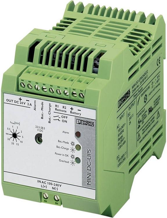 Produktbild: Phoenix Contact MINI-DC-UPS/24DC/2 2866640 Industrielle USV-Anlage (DIN Rail)