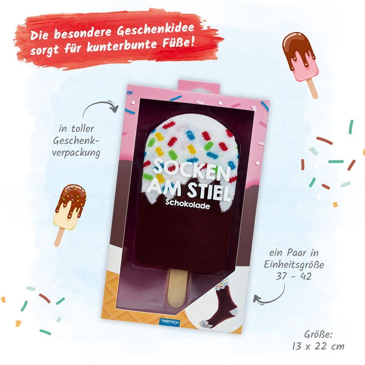 Produktbild: Tr&ouml;tsch Socken am Stiel Schokolade