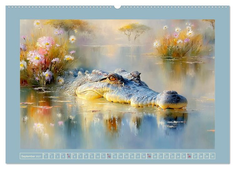 Produktbild: Krokodile. Stille Kraft irgendwo am Wasser (Wandkalender 2027 DIN A2 quer), CALVENDO Monatskalender