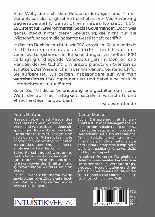 Produktbild: Wertebasiertes ESG