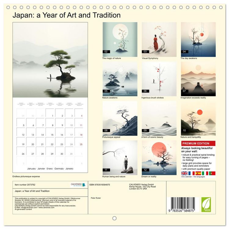 Produktbild: Japan: a Year of Art and Tradition (Wall Calendar 2026 12 &times; 12 Inch) CALVENDO 12 Month Wall Calendar