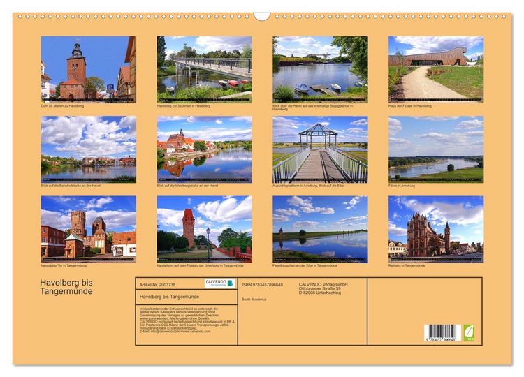 Produktbild: Havelberg bis Tangerm&uuml;nde (Wandkalender 2026 DIN A2 quer), CALVENDO Monatskalender