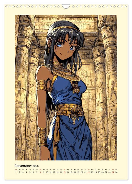 Produktbild: Im alten &Auml;gypten. Manga-M&auml;dchen im Pharaonenland (Wandkalender 2026 DIN A3 hoch), CALVENDO Monatskalender