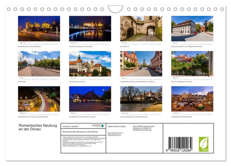 Produktbild: Romantisches Neuburg an der Donau (Wandkalender 2026 DIN A4 quer), CALVENDO Monatskalender