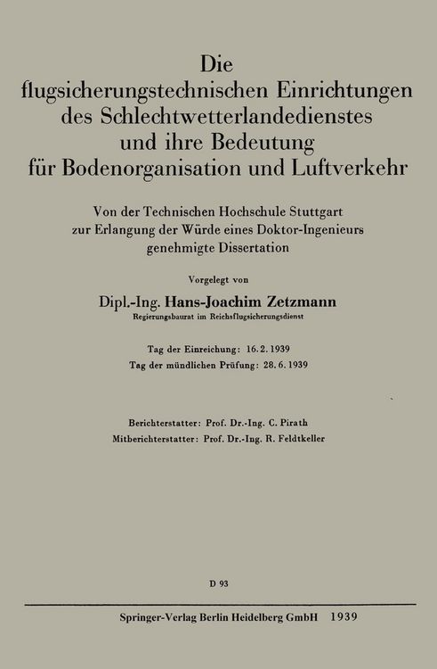 Produktbild: Die flugsicherungstechnischen Einrichtungen des Schlechtwetterlandedienstes und ihre Bedeutung f&uuml;r Bodenorganisation und Luftverkehr