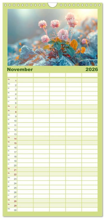 Produktbild: Familienplaner 2026 - Eine Welt entz&uuml;ckend kleiner Tierchen mit 5 Spalten (Wandkalender, 21 x 45 cm) CALVENDO
