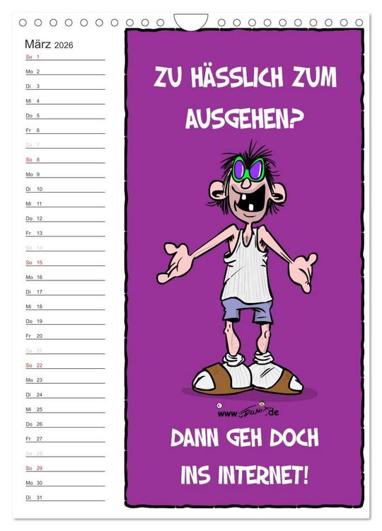 Produktbild: Trumix Cartoons - Autsch, das tut weh! (Wandkalender 2026 DIN A4 hoch), CALVENDO Monatskalender