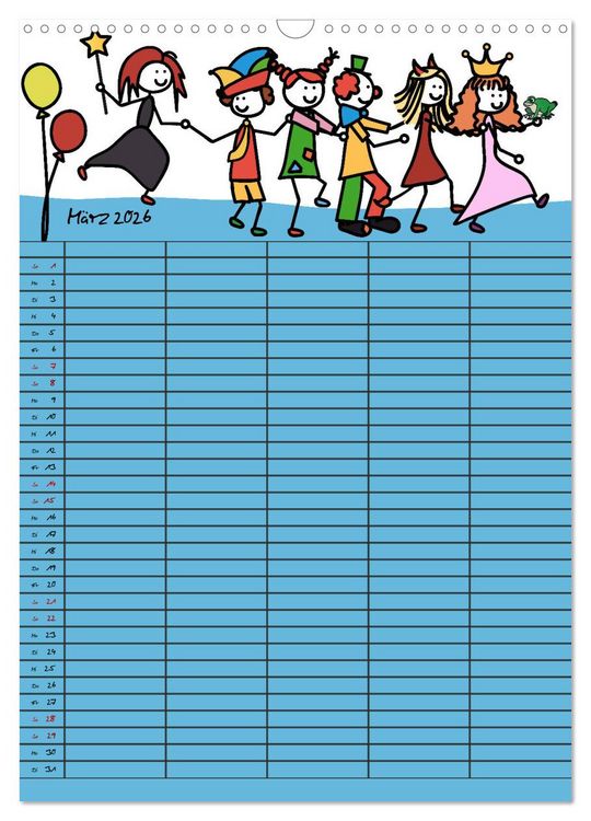 Produktbild: Fr&ouml;hlicher Familienplaner (Wandkalender 2026 DIN A3 hoch), CALVENDO Monatskalender