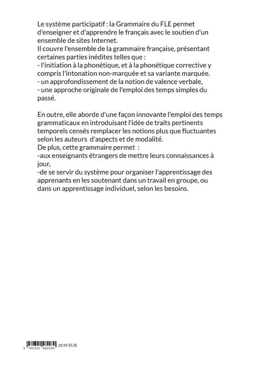Produktbild: Emploi du Syst&egrave;me participatif : la Grammaire du FLE