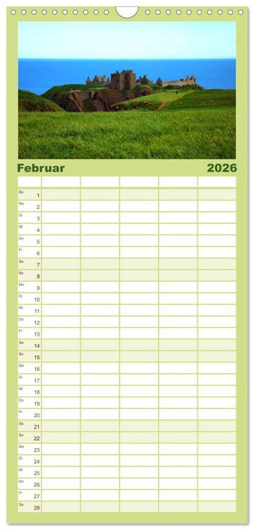 Produktbild: Familienplaner 2026 - Schottlands Burgen und Ruinen mit 5 Spalten (Wandkalender, 21 x 45 cm) CALVENDO
