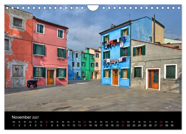 Produktbild: Die bunten H&auml;user von Burano (Wandkalender 2027 DIN A4 quer), CALVENDO Monatskalender