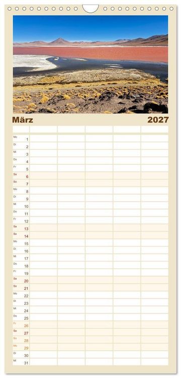 Produktbild: Familienplaner 2027 - Entdecke S&uuml;damerika: Monat f&uuml;r Monat mit 5 Spalten (Wandkalender, 21 x 45 cm) CALVENDO