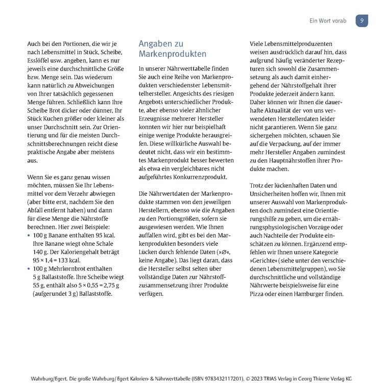 Produktbild: Die gro&szlig;e Wahrburg/Egert Kalorien-&-N&auml;hrwerttabelle