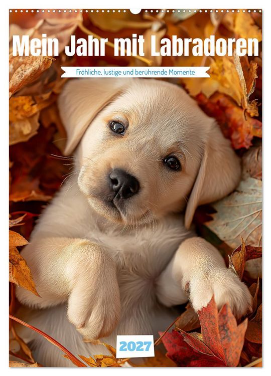 Produktbild: Mein Jahr mit Labradoren (Wandkalender 2027 DIN A2 hoch), CALVENDO Monatskalender