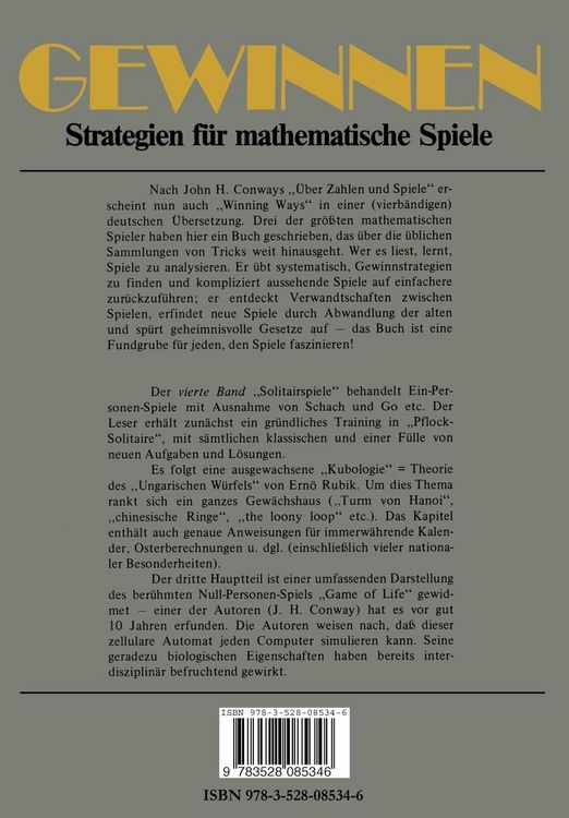 Produktbild: Gewinnen Strategien f&uuml;r mathematische Spiele