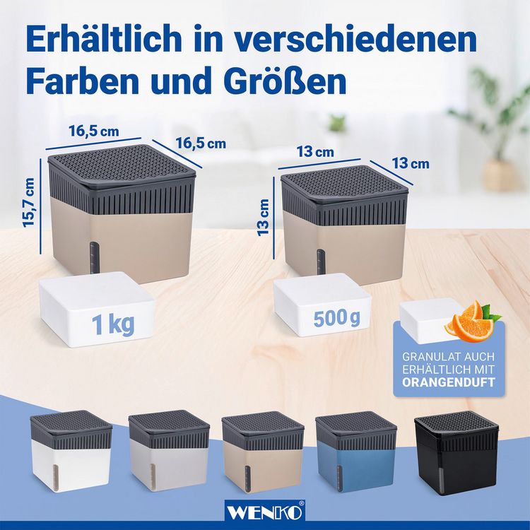 Produktbild: Raumentfeuchter Mod. Cube Beige 500 g, 2er Set, beugt Schimmel und Ger&uuml;chen vor