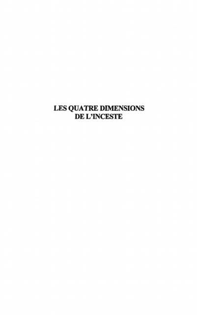 Produktbild: Les Quatre Dimensions De L'inceste
