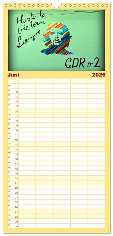 Produktbild: Familienplaner 2026 - CHE GUEVARA mit 5 Spalten (Wandkalender, 21 x 45 cm) CALVENDO