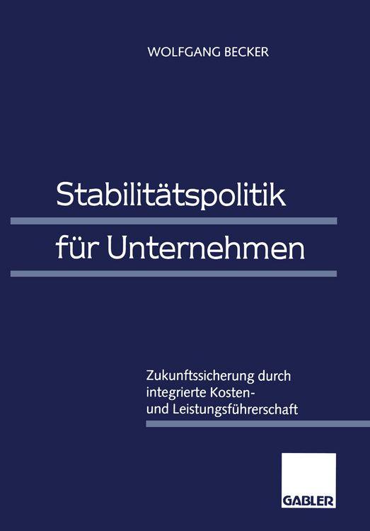 Produktbild: Stabilit&auml;tspolitik f&uuml;r Unternehmen