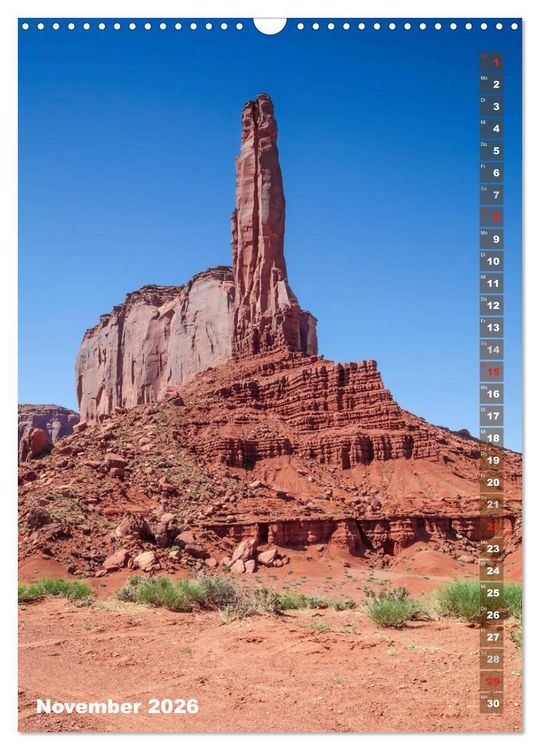 Produktbild: ARIZONA UND UTAH Rote Felsen (Wandkalender 2026 DIN A3 hoch), CALVENDO Monatskalender