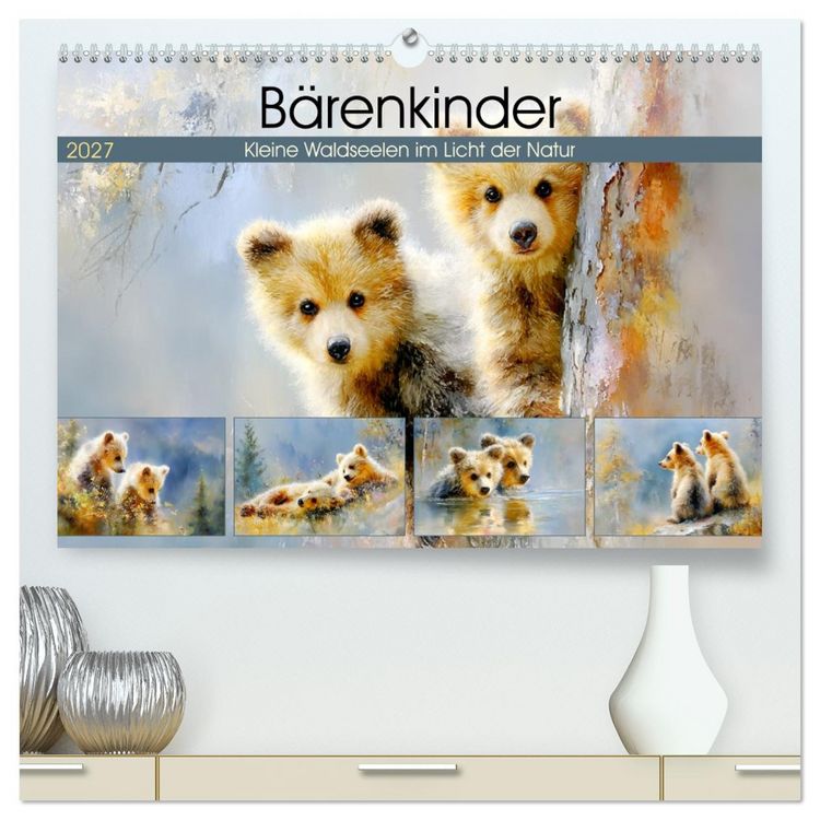 Produktbild: B&auml;renkinder. Kleine Waldseelen im Licht der Natur (hochwertiger Premium Wandkalender 2027 DIN A2 quer), Kunstdruck in Hochglanz