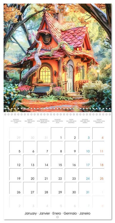 Produktbild: Cabanes f&eacute;eriques (Calendrier mural carr&eacute; 2026 30x30 cm) Calendrier double avec une page pour vos prises de notes