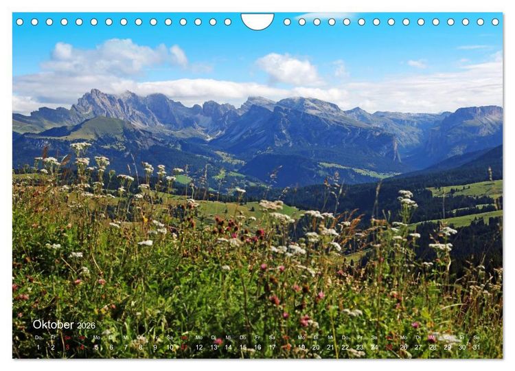 Produktbild: Urlaub auf der Seiser Alm (Wandkalender 2026 DIN A4 quer), CALVENDO Monatskalender