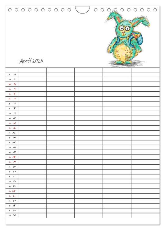 Produktbild: Bunte Freunde (Wandkalender 2026 DIN A4 hoch), CALVENDO Monatskalender