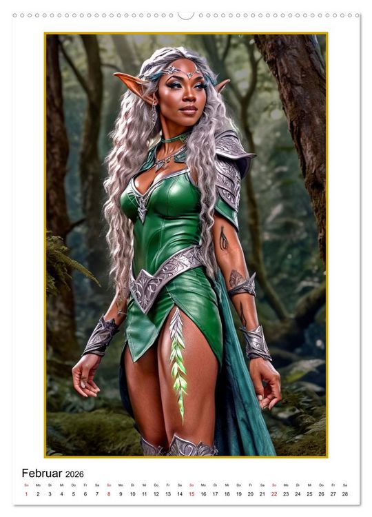 Produktbild: Fantasy-Frauenfiguren (Wandkalender 2026 DIN A2 hoch), CALVENDO Monatskalender