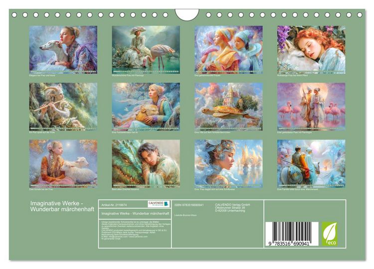 Produktbild: Imaginative Werke - Wunderbar m&auml;rchenhaft (Wandkalender 2026 DIN A4 quer), CALVENDO Monatskalender