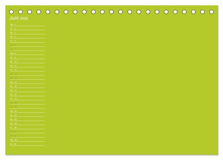 Produktbild: Bastel-Geburtstagskalender gr&uuml;n / Geburtstagskalender (Tischkalender 2026 DIN A5 quer), CALVENDO Monatskalender