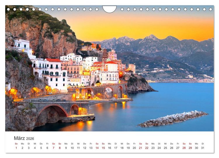Produktbild: Amalfi K&uuml;ste - Italiens wundersch&ouml;ner K&uuml;stenabschnitt. (Wandkalender 2026 DIN A4 quer), CALVENDO Monatskalender