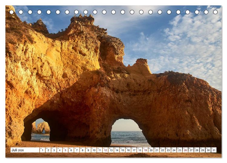 Produktbild: Algarve - Die sch&ouml;nste K&uuml;ste Europas (Tischkalender 2026 DIN A5 quer), CALVENDO Monatskalender