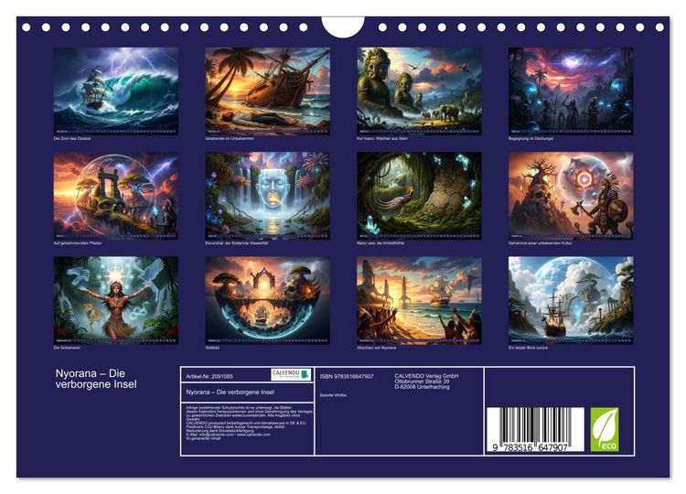Produktbild: Nyorana &ndash; Die verborgene Insel (Wandkalender 2026 DIN A4 quer), CALVENDO Monatskalender
