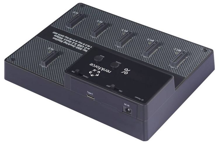 Produktbild: Renkforce RF-6BDS-350 5fach Festplatten-Kopierstation M.2 SATA 6 Gb/s, USB-C&reg;