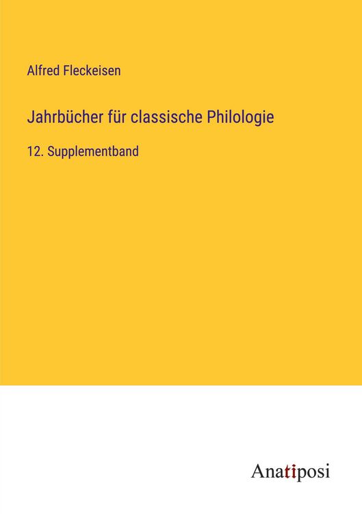 Produktbild: Jahrb&uuml;cher f&uuml;r classische Philologie